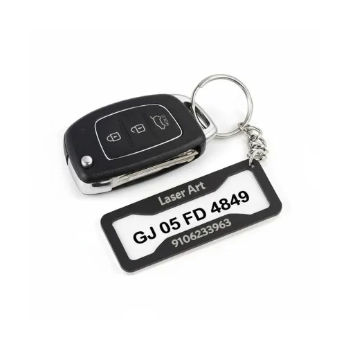 Image of Customized Number Plate Keychain 