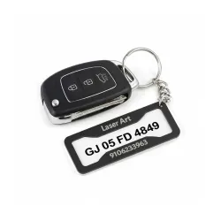 Customized Number Plate Keychain - Personalized With Your Name and Contact Number