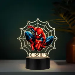 Customized Spiderman LED Name Lamp | 3D Illusion Nightlight Superhero Themed