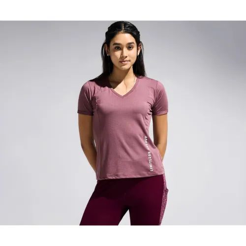 Image of Women's V Neck Cut & Sew Mesh Panel Top