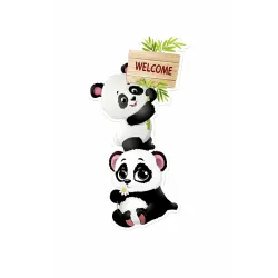 Cute Panda Family Wall Sticker for Home Decor