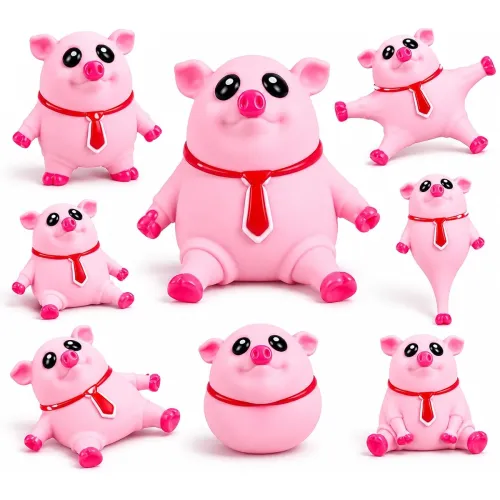 Image of Cute Pig Squishy Toy with Soft Stretchable Body