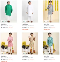 Cutiekins Boys Kurtas Sets Starts at ₹164