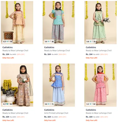 Image of Cutiekins Girls Lehenga Choli Starts At ₹164