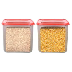 Cutting EDGE 2X Series 4.5L Airtight Modular Container, Set of 2 (Red)