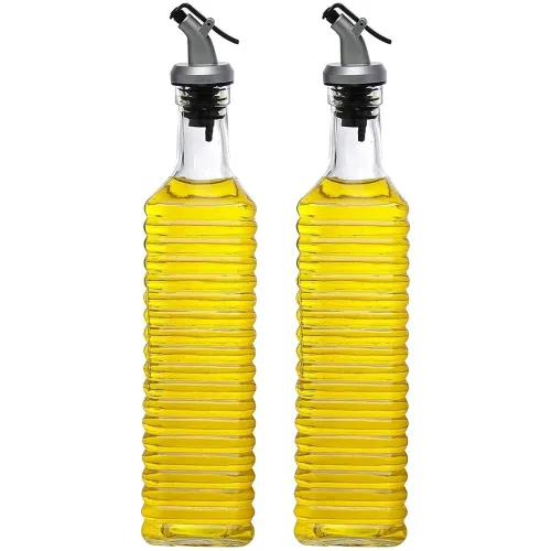 Image of Cutting EDGE 500 ml Glass Oil Dispenser, Transparent (Set of 2)
