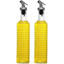 Cutting EDGE 500 ml Glass Oil Dispenser, Transparent (Set of 2)
