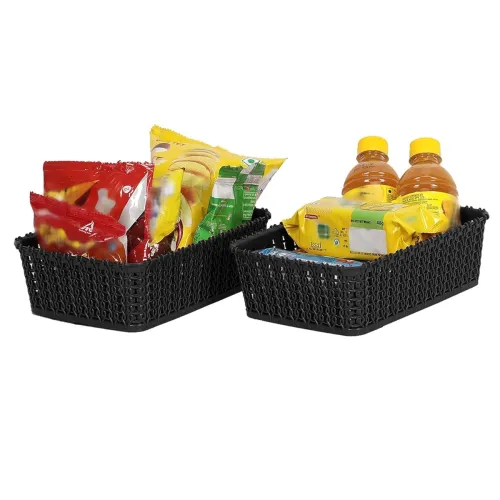 Image of Cutting Edge Essentials Multipurpose Storage Baskets, Bin Plastic Organizer for Kitchen Fruits, Vegetables, Bathroom, St