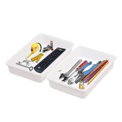 Cutting EDGE Interlocking Drawer Organizer Big(Set of 2, White)