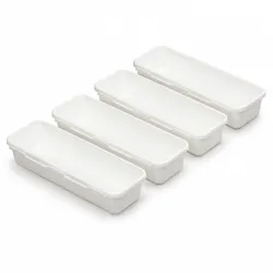 Cutting EDGE Interlocking Drawer Organizer Medium (Set of 4, White)