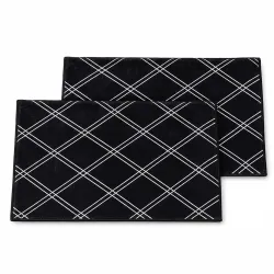 Cutting EDGE Microfiber Dish Drying Mat – Water Absorbent & Reversible for Kitchen Utensils, Counter Top, Sink (Pack of 2, 50CM X 38CM - Black)