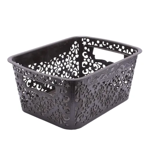 Image of Cutting EDGE Plastic Turkish Storage Basket, Small, Black (Set of 1)