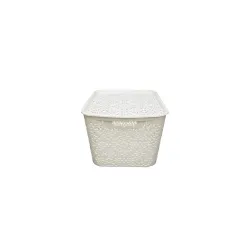 Cutting EDGE Plastic Turkish Storage Basket with Lid - Large