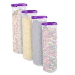 Cutting EDGE 1100ML Smart Slim Storage Airtight Container-Black, Set of 4