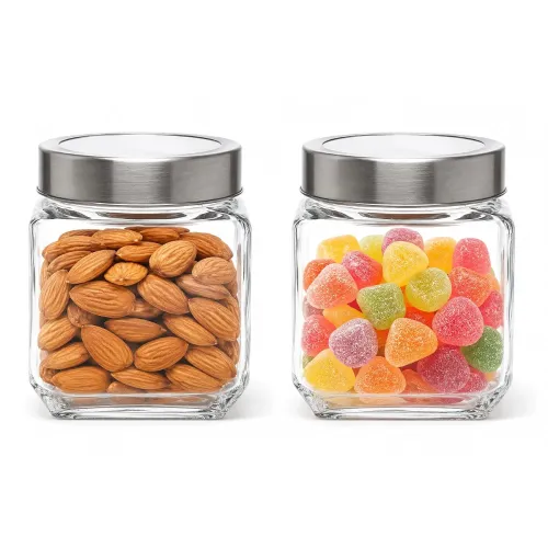 Image of Cutting EDGE Multipurpose 550ml Transparent Glass Jar /Barni (Set of 2)