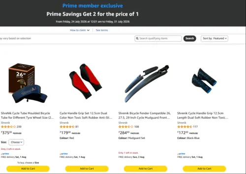Image of Automotive Product Loot : Buy 1 Get 1 Free on Cycle Accessories