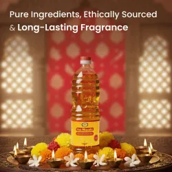 Cycle Om Shanthi Puja Oil for Diya & Deepam � Parijatha Fragrance (1 L)