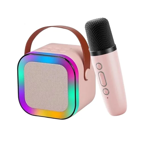 Image of CYNE Karaoke Mic with Speaker for Kids | Bluetooth Speaker with Mic | Wireless Party Speaker with Lights | Mini Sound Sy