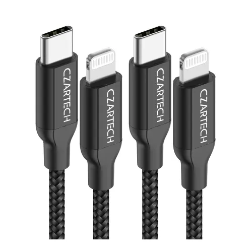 Image of CZARTECH 20W Fast Charging cable Compatible with iPhone Pack of 2