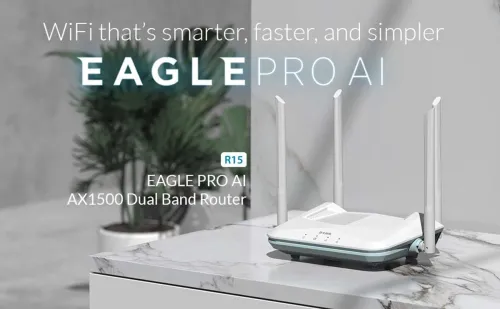 Image of D-Link R15 Wi-Fi 6 Router 2.4 GHz, 5 GHz 1500 Mbps Wifi Speed Dual Band External Antenna Ethernet (Cable Broadband) (Whi