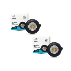 DMak 1 Watt Round LED Button/COB Warm White Lighting (Pack of 2)