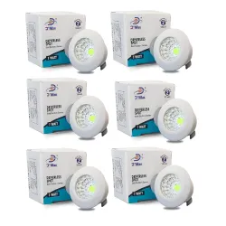 D'Mak LED COB/Spot Light/Button Light (1 Watt, Green) with Round Driver - Pack of 6