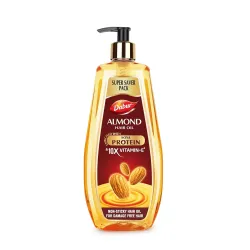 Dabur Almond Hair Oil - 650 ml | Provides Damage Protection | Non Sticky Formula | For Hair Fall control & Shiny Hair | 