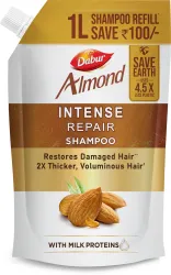 Dabur Almond Intense Repair Refill Pack | Nourished & Smooth hair | Almond protein (1000 ml)