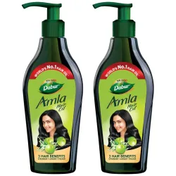Dabur Amla Hair Oil - 550 ml | For Strong, Long and Thick hair | Nourishes Scalp | Controls Hair Fall, Strengthens Hair & Promotes Hair Growth (Pack of 2)