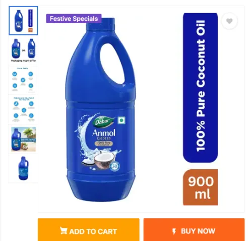Image of Dabur Anmol Gold 100% Pure Coconut Oil 