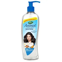 Dabur Anmol Jasmine Coconut Hair Oil, 450ml, for Strong, Soft & Shiny Hair, with Almond Protein & Vitamin E, Nourishes t