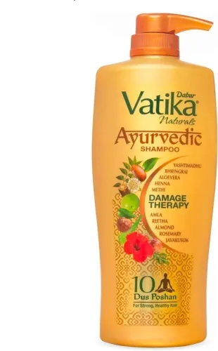Image of Dabur Ayurvedic Shampoo 340ml x pack of 1 | Damage Therapy with 10 natural herbs 340 (340 ml)