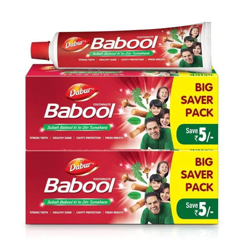 Image of Dabur Babool Ayurvedic Toothpaste -700g (350g x 2) | For Strong Teeth & Healthy Gums |