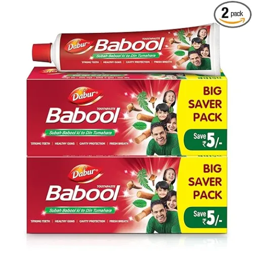Image of Dabur Babool Ayurvedic Toothpaste -700g (350g x 2) | For Strong Teeth & Healthy Gums | Helps in Cavity Protection, Fresh