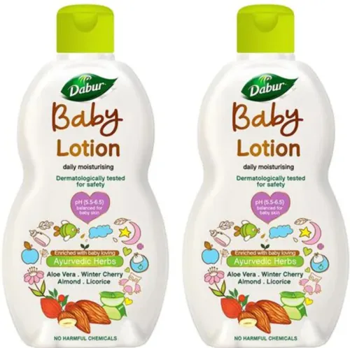 Image of Dabur Baby Lotion 200ml For Babys Sensitive Skin With No Harmful Chemicals (400 ml)