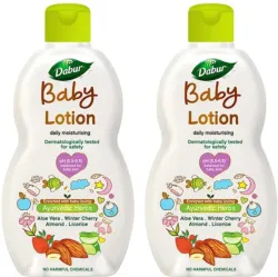 Dabur Baby Lotion 200ml For Babys Sensitive Skin With No Harmful Chemicals (400 ml)