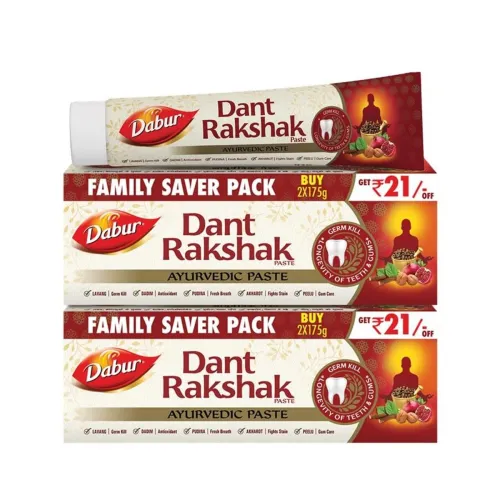 Image of Dabur Dant Rakshak Ayurvedic Toothpaste - 700g (175g x 4) | With Goodness Of 32 Ayurvedic Herbs | 