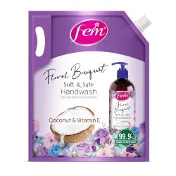 DABUR Fem Floral Bouquet Soft & Safe Handwash - 1500 Ml | Germ Protection | Enriched With Goodness Of Coconut Milk & Vit