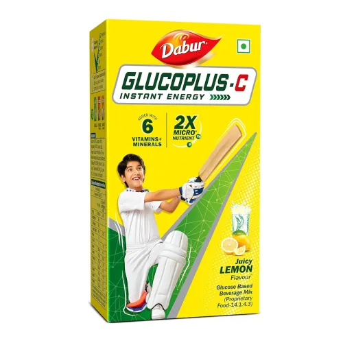 Image of DABUR Gluco Plus C Lemon 1 Kg – Glucose Drink Enriched with Calcium & Vitamin C