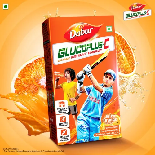 Image of Dabur by GlucoPlus-C Instant Glucose Powder Carton Pack | Replenishes Energy Sports Drink (1 kg, Orange Flavored)