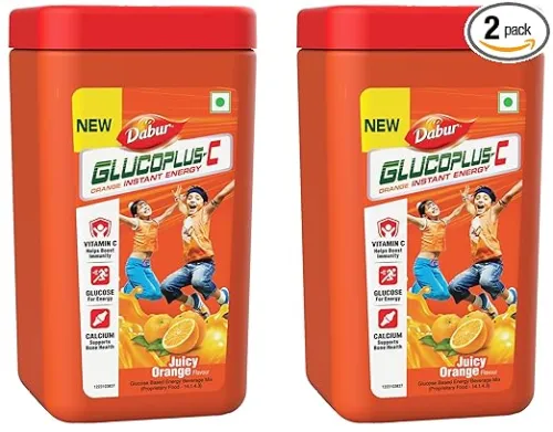 Image of Dabur GlucoPlus-C Orange Glucose Powder 400g