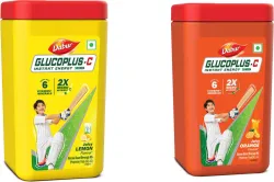 Dabur GlucoPlus-C Instant Energy Glucose (Lemon + Orange Powder) Sports Drink (2x400 g, Lemon+Orange Flavored)
