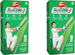 Dabur Glucose D Instant Energy Drink - 1kg x2 Regular (Carton Powder)| Boosts Immunity Sports Drink (2x1 kg, Regular Fla
