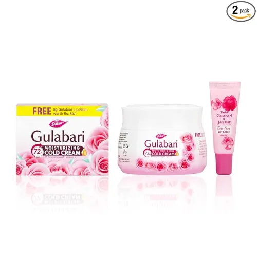Image of Dabur Gulabari Moisturizing Cold Cream 100gm + Gualabari Lip Balm 8gm 