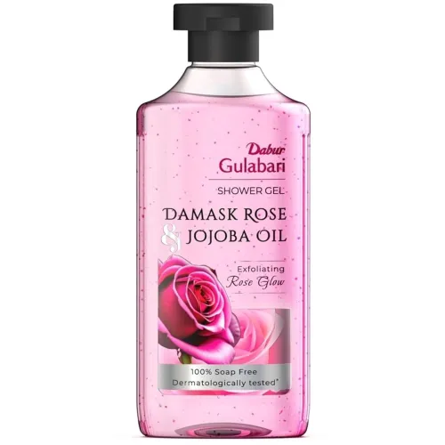 Image of Dabur Gulabari Shower Gel - 250 ml | 99% Pure Glycerine | Gentle Bodywash | Cellulite beads for Exfoliation | 0% Paraben