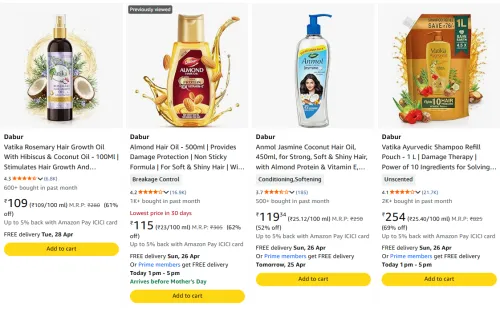 Image of Dabur Hair Care Products upto 69% Discount