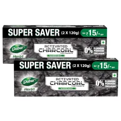 Dabur HerbL Activated Charcoal Toothpaste - 480g (120g x 4) 