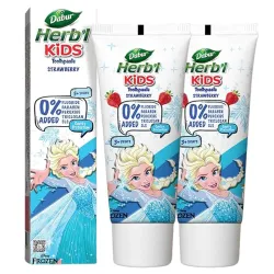 Dabur Herbl Kids Elsa Frozen Toothpaste | 160g (Pack of 2 x 80g) | 3+ Years | Strawberry Flavour | No added chemicals |