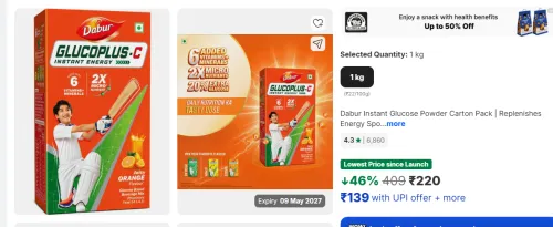 Image of Dabur Instant Glucose Powder Carton Pack 1kg