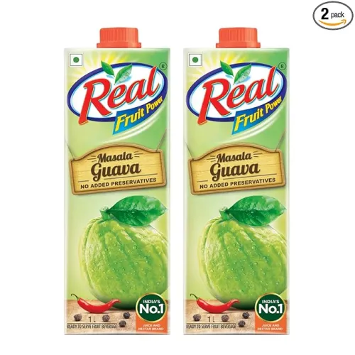 Image of DABUR Real Masala Guava Fruit Juice-1L (Pack Of 2)|No Added Preservatives,No Artificial Colours & Artificial Flavours